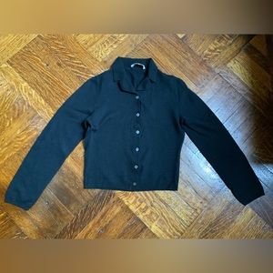 Barneys New York Cashmere Cardigan. Black. Size 42. Made in Italy